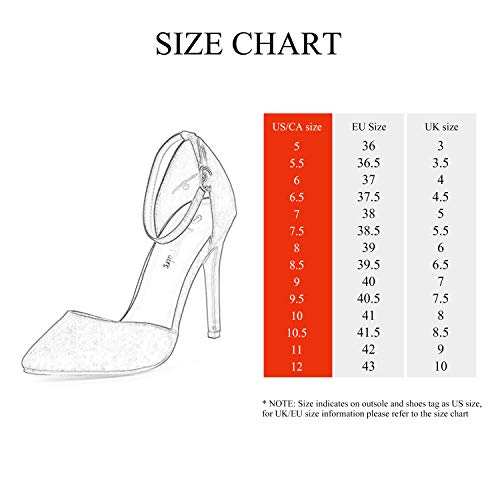 DREAM PAIRS Women's Pointed Toe Ankle Strap Heels