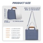 HOMESOPN Blue Canvas Tote Bag with Compartments
