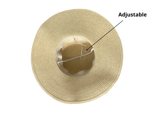 ZARCHE Women's Straw Sun Hat, Foldable, Wide Brim, UPF50