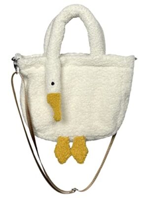 XACKWUERO Women Cute Plush Goose Shoulder Bag
