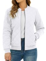 TACVASEN Women's Quilted Winter Bomber Jacket with Pockets