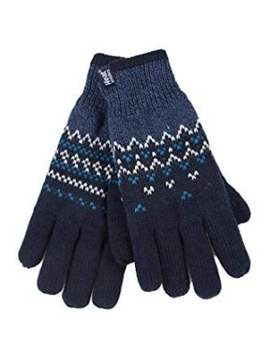 HEAT HOLDERS - Ladies Striped Thermal Fleece Gloves