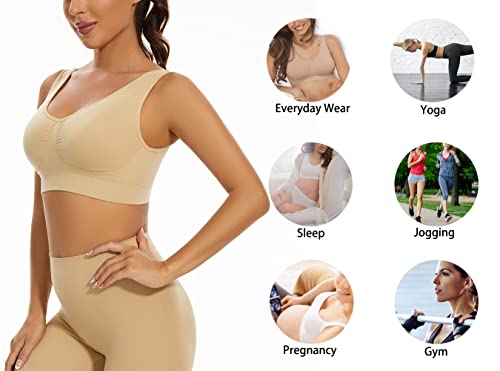 Lemef 3-Pack Seamless Sports Bra with Removable Pads