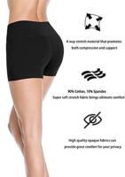 4How Women's High Waisted Yoga Gym Shorts Black