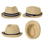 Comhats Unisex Straw Trilby Fedora for Summer & Beach
