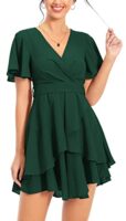 PCEAIIH Women's Short Sleeve V-Neck Skater Dress