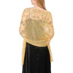 Sequin Floral Shawls for Evening Dresses, Sheer Mesh Wraps