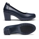 DREAM PAIRS Women's Chunky Low Block Heels Work Pumps