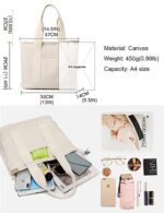 Canvas Women Tote Bag Large Capacity for Work Travel