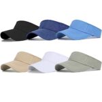 Geebuzz 6 Pack Women's Adjustable Topless Sun Visors