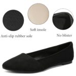 Ataiwee Women's Wide Suede Pointed-Toe Ballet Flats