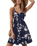 STYLEWORD Women's V Neck Floral Midi Sundress with Pockets