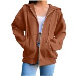 Women's Lightweight Zip-Up Hoodie with Pockets, Long Sleeve