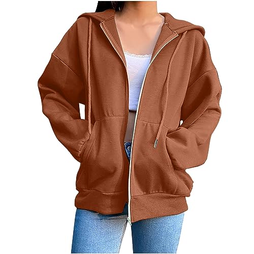 Women's Lightweight Zip-Up Hoodie with Pockets, Long Sleeve