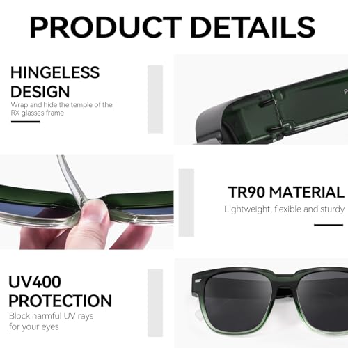 Myiaur Polarised Fit Over Sunglasses, UV 400, TR90 Material