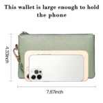 SENDEFN RFID Blocking Leather Wristlet Bag for Women