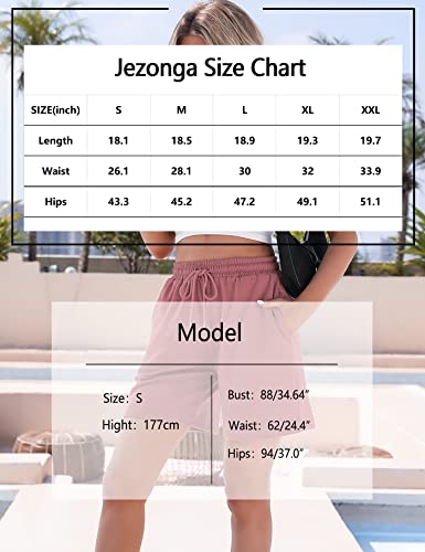 Jezonga Women's High Waist Running Shorts with Pockets