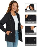 Rapbin Women's Waterproof Packable Hooded Raincoat