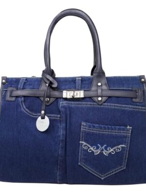 ER Direct Large Denim Tote Bag with Detachable Strap