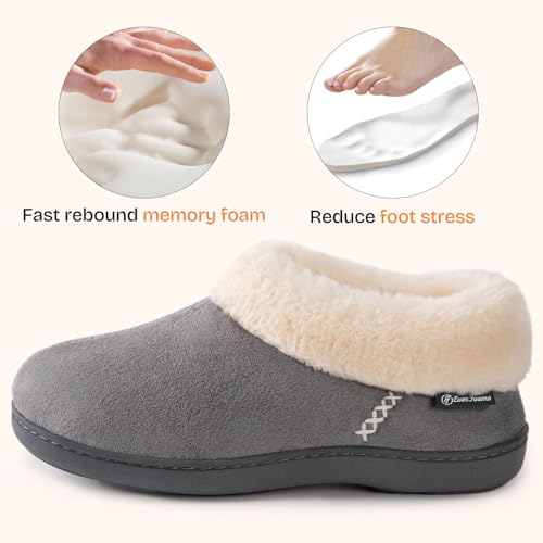 EverFoams Women's Micro Suede Plush Memory Foam Slippers