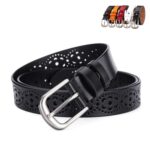 Spolife Women's Vintage Hollow Flower Leather Belt