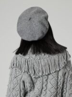 Lafefe Wool Beret, Autumn Winter Retro Candy Colour