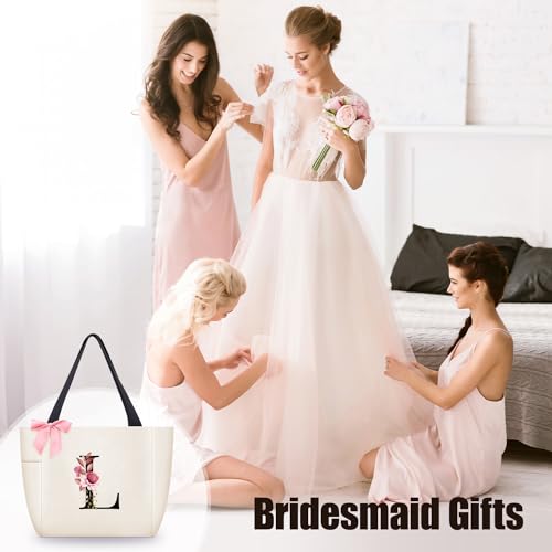 Vavabox Personalized Bridesmaid Tote Bag, Waterproof, Beige, L