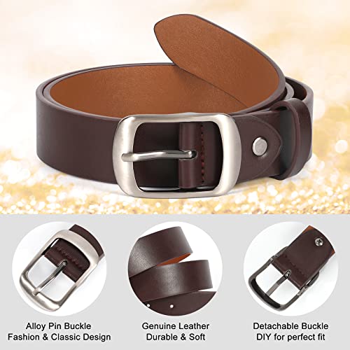 JASGOOD 2 Packs Women Leather Belts for Jeans Fashion