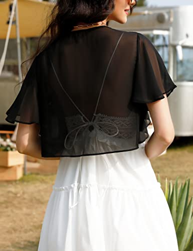 Aottori Women Bolero Shrug Chiffon Cropped Cardigan