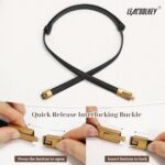 LEACOOLKEY 2 Pack Women Skinny Leather Belts with Gold Buckle