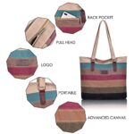 CHEREEKI Striped Canvas Tote Bag (Multicolor)