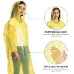 10-Pack Disposable Rain Ponchos with Hood, Transparent