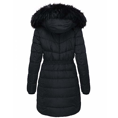 Spindle Women's Quilted Hooded Winter Parka - Fleece Lined
