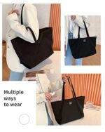 LIVACASA 49cm Water Resistant Tote Bag with Zip and Pockets