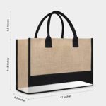 TOPDesign Initial Jute/Canvas Tote Bag, Personalized Gift