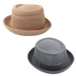 HunterBee 2 pcs Women Ladies Mesh Straw Fedora Hat