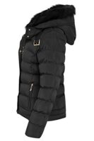 shelikes Women's Quilted Winter Coat with Faux Fur Hood