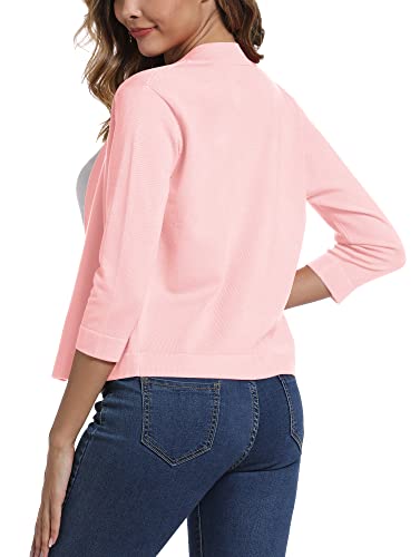 Women's Elegant 3/4 Sleeve Cropped Shrug Cardigan