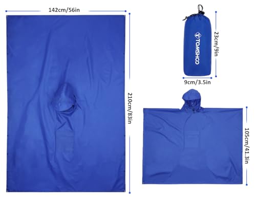 TOMSHOO 3-in-1 Waterproof Rain Poncho, Tent, Tarpaulin