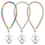 Teaaha 3 PCS Rhinestone Wristlet Keychain for Women