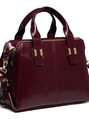 VASCHY Women's PU Leather Handbag, Triple Compartments