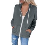 Women's Zip Up Hoodie Casual Jacket with Pockets, UK 8-16