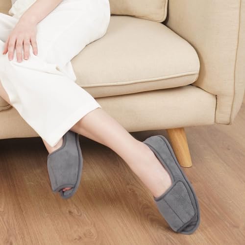 Git-up Diabetic Memory Foam Adjustable Slippers, Women