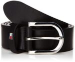 Tommy Hilfiger Women's Leather Belt with Silver Buckle