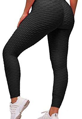 Memoryee Women's Honeycomb Waffle Ruched Butt Lift Leggings