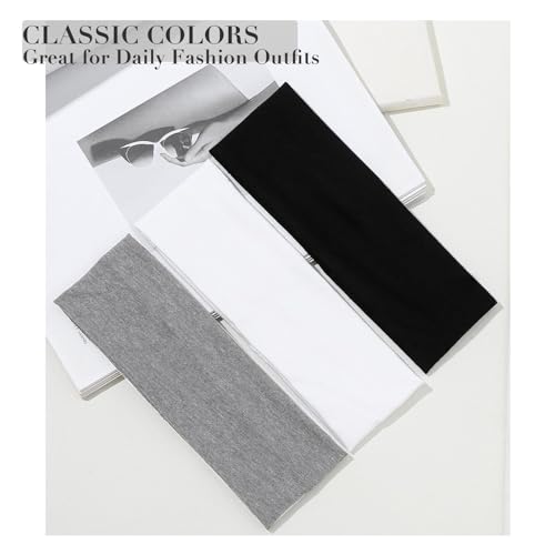 7cm Wide Black Headbands, 2-Pack for Women & Men
