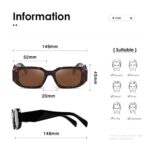 Kimorn Rectangle Retro Sunglasses 90s Vintage Square