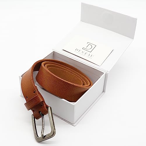 Deneau London Women's Leather Belt, Handmade, Vintage Style