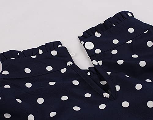 Wellwits Women's Polka Dots Pleated Midi Dress