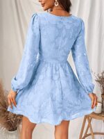 CUPSHE Women's Lace Floral Print Mini Dress, Long Sleeve